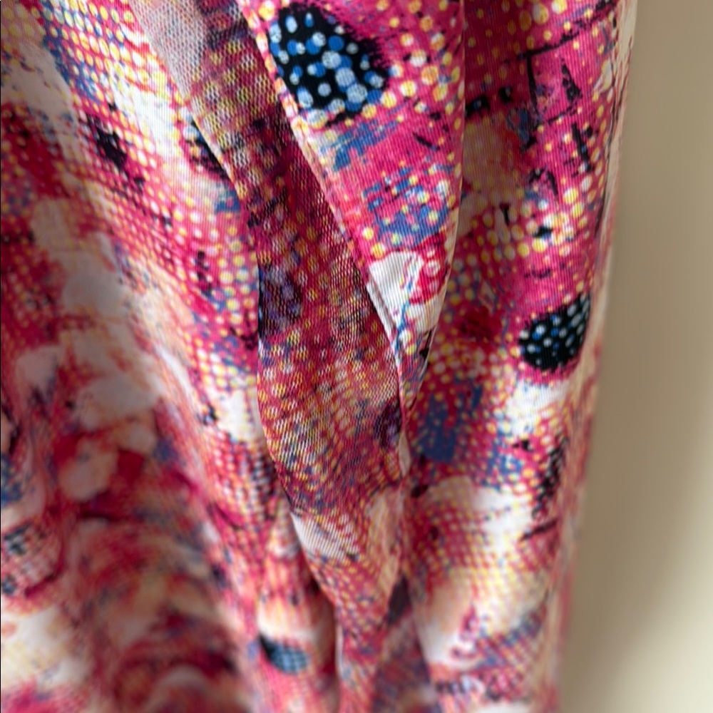 Golf. EP Pro Pink and Blue Ribbed Button Down Polo Blouse - Picture 3 of 3